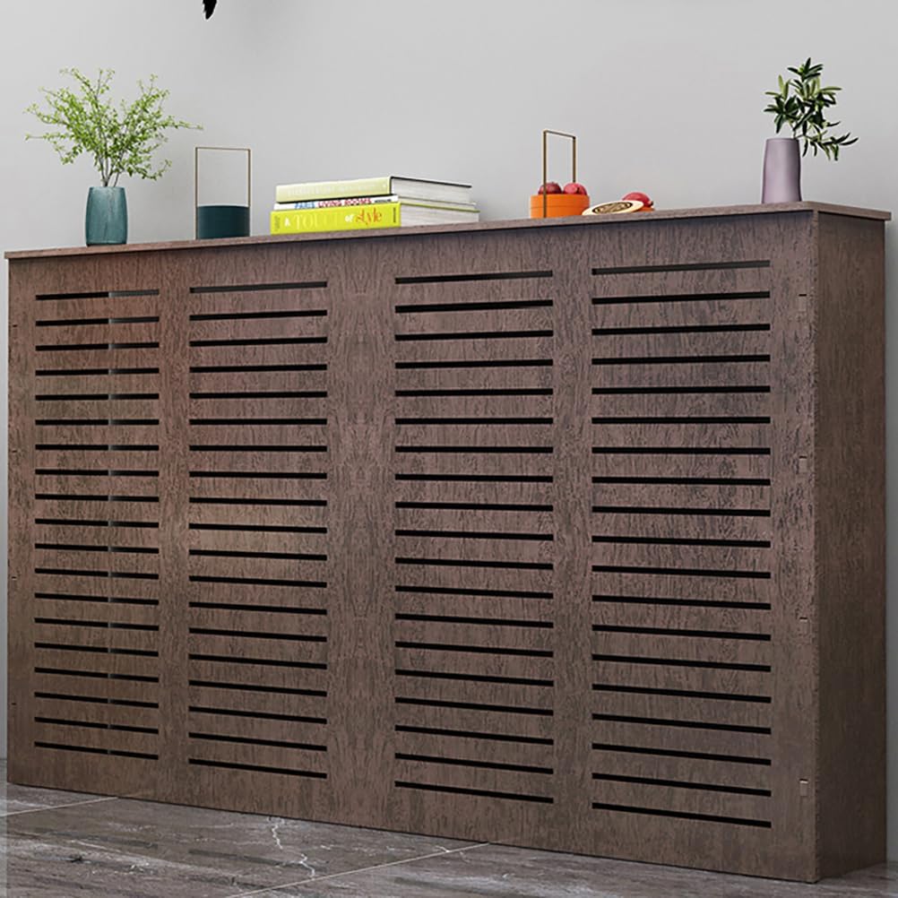 Radiator Covers for Home Radiator Cover Shelf Heater Heating Cabinet Shelf Wood Heater Covers Louvered Grill Living Bedroom Office Heating Decorative Cabinet L50/60/70CM,Brown,L50*H60*W20