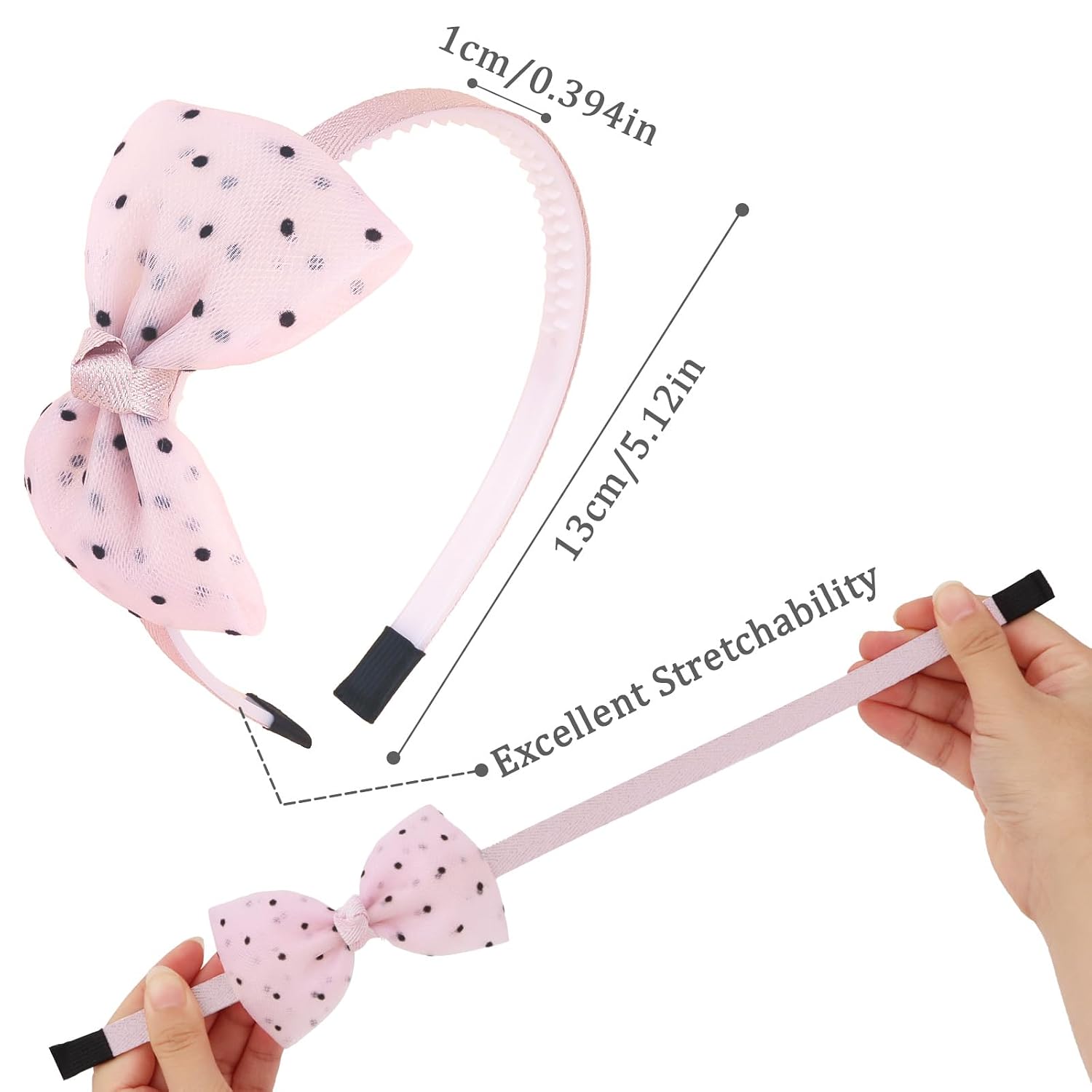 Jaciya Bow Headbands for Women Polka Dot Hairbands Girls Headband with Bow