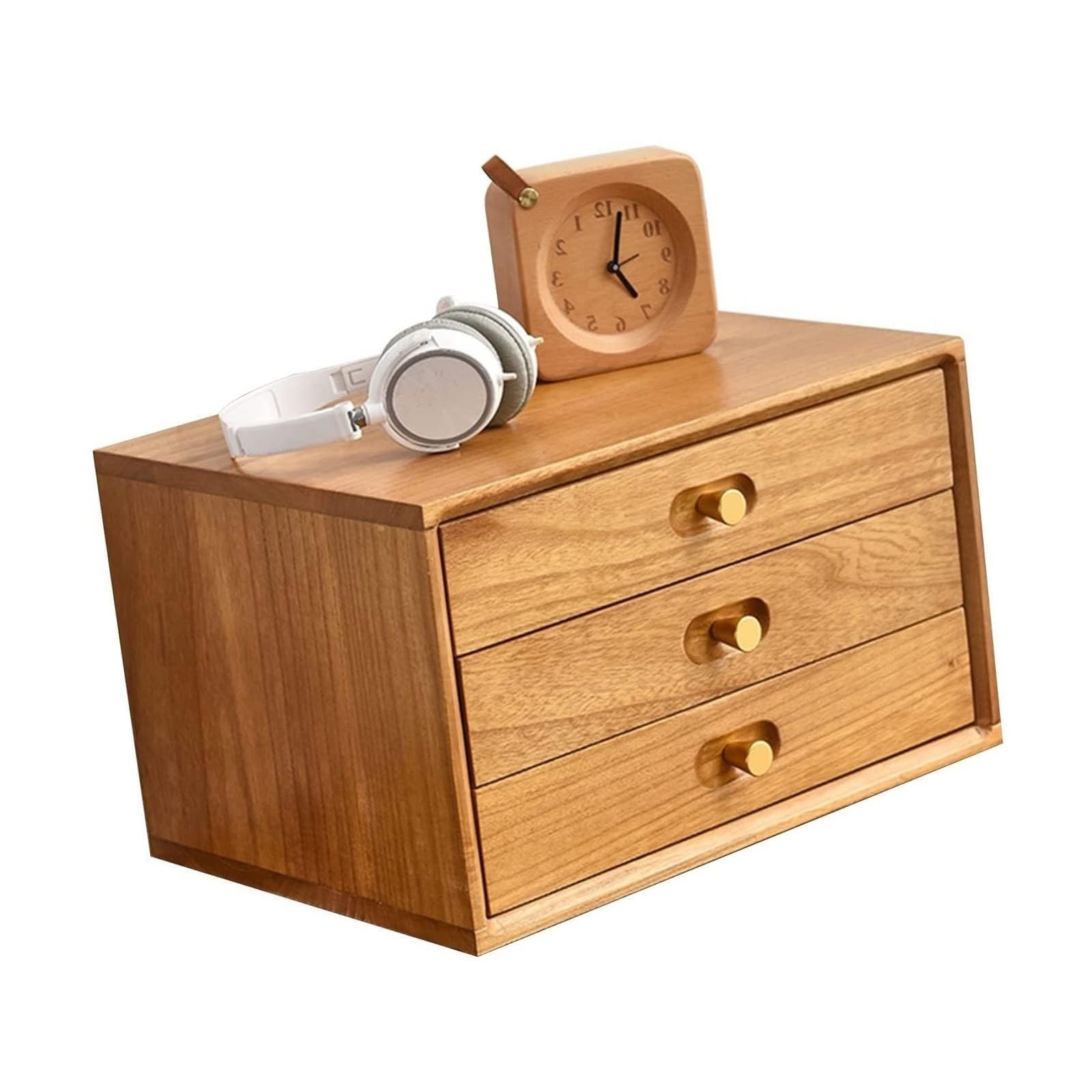 Organizador Escritorio Archivador De Madera Con Cajones: Organizador De Escritorio, Diseño Vintage For El Hogar Y La Oficina, Solución Funcional De Almacenamiento De Escritorio(40 * 30 * 24.2CM)