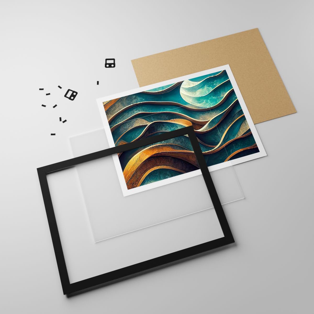 ARTTOR Poster da Parete 100x70 cm Cornice Nera Astratto Arte - 5649 - P2B