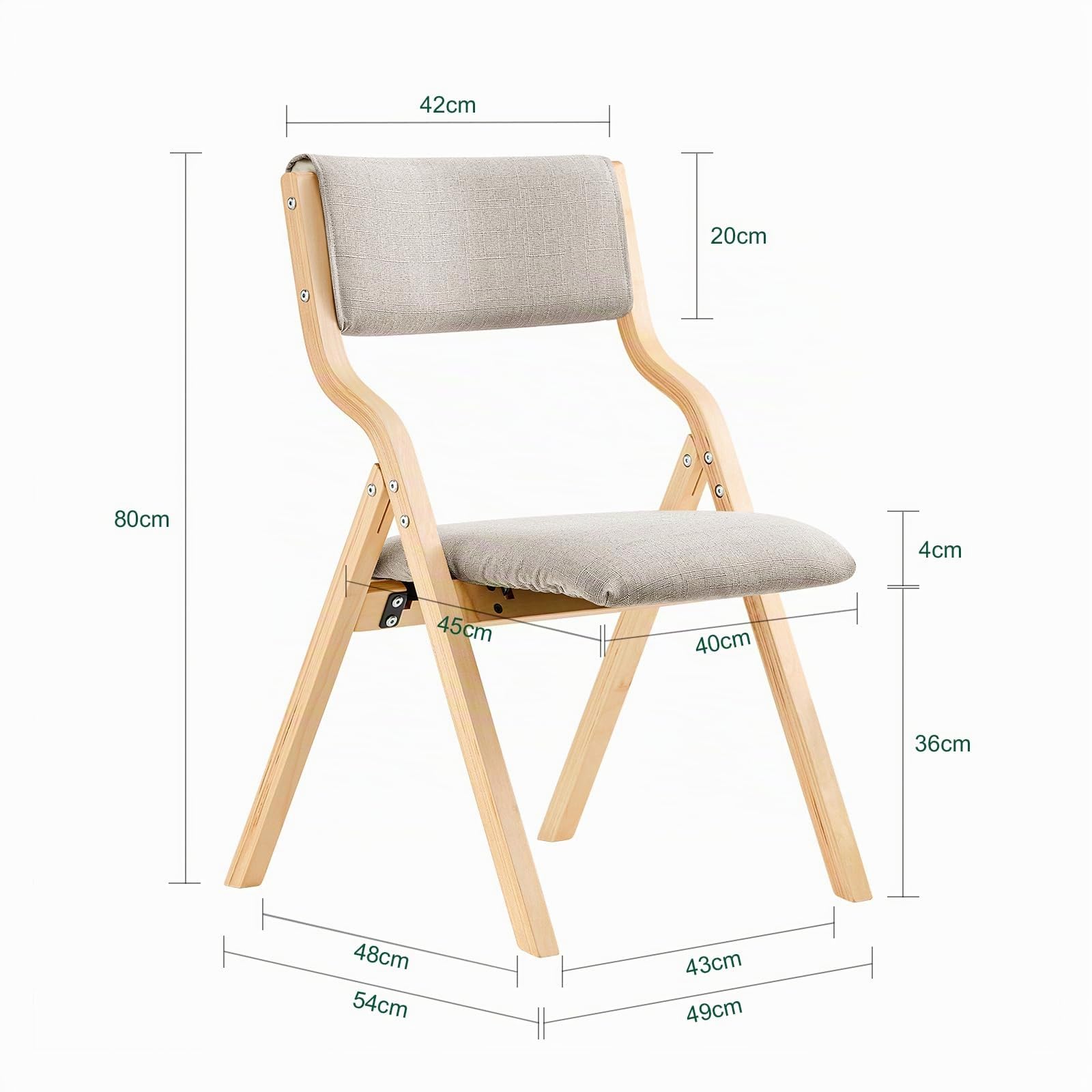 SoBuy Sedia Pieghevole da Pranzo con Seduta e Schienale Imbottiti, Design Elegante e Salvaspazio, Comoda e Resistente, Facile da Riporre, Perfetta per Cucina, Ufficio e Esterno, Grigio FST40-HG