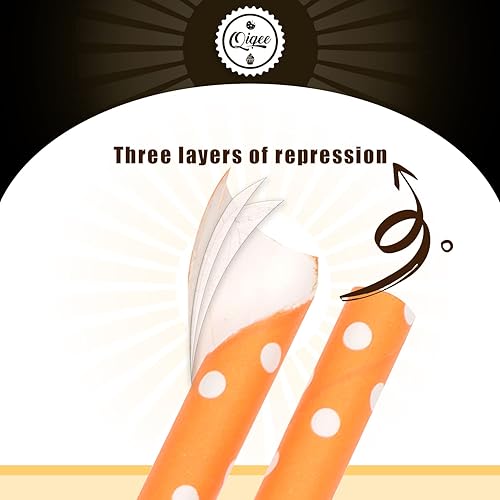 Miniatura 8 de Pajitas doradas y naranjas para beber, pajitas desechables color dorado y naranja, 150 pajitas desechables a granel (10 patrones) qiqee