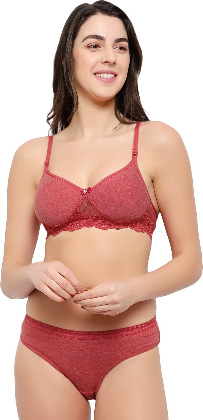 Women Stylish Cotton Bra and Underwear Set (Rubi_Padded Sets_Brown_30pt)-image-29