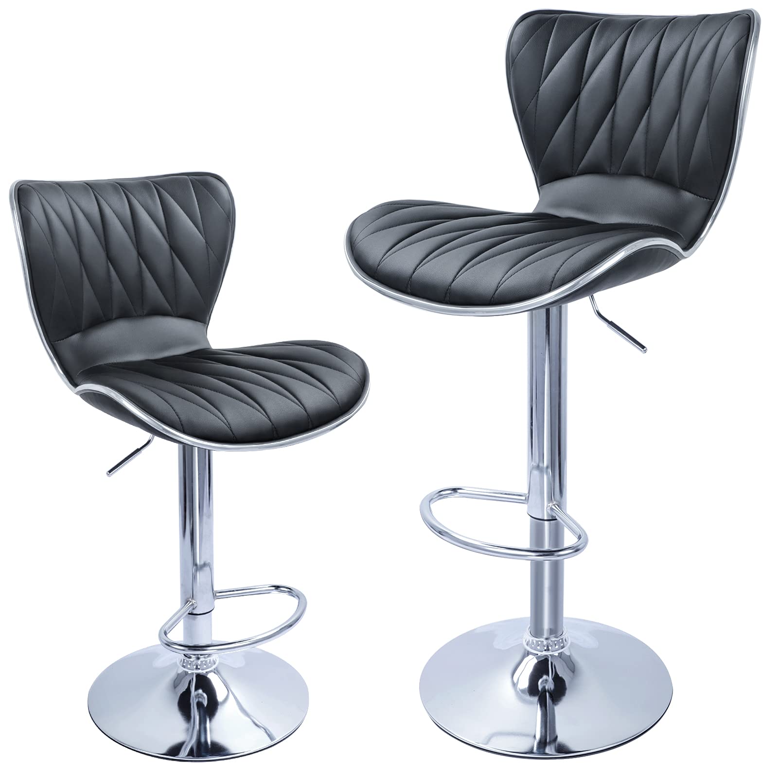 JONAFORS Premium Adjustable Swivel Bar Stools,Kitchen Counter Bar