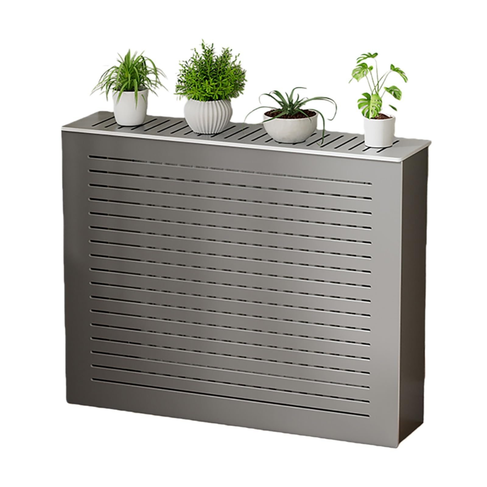 Cache-radiateur à lattes horizontales en bois moderne pour salon
