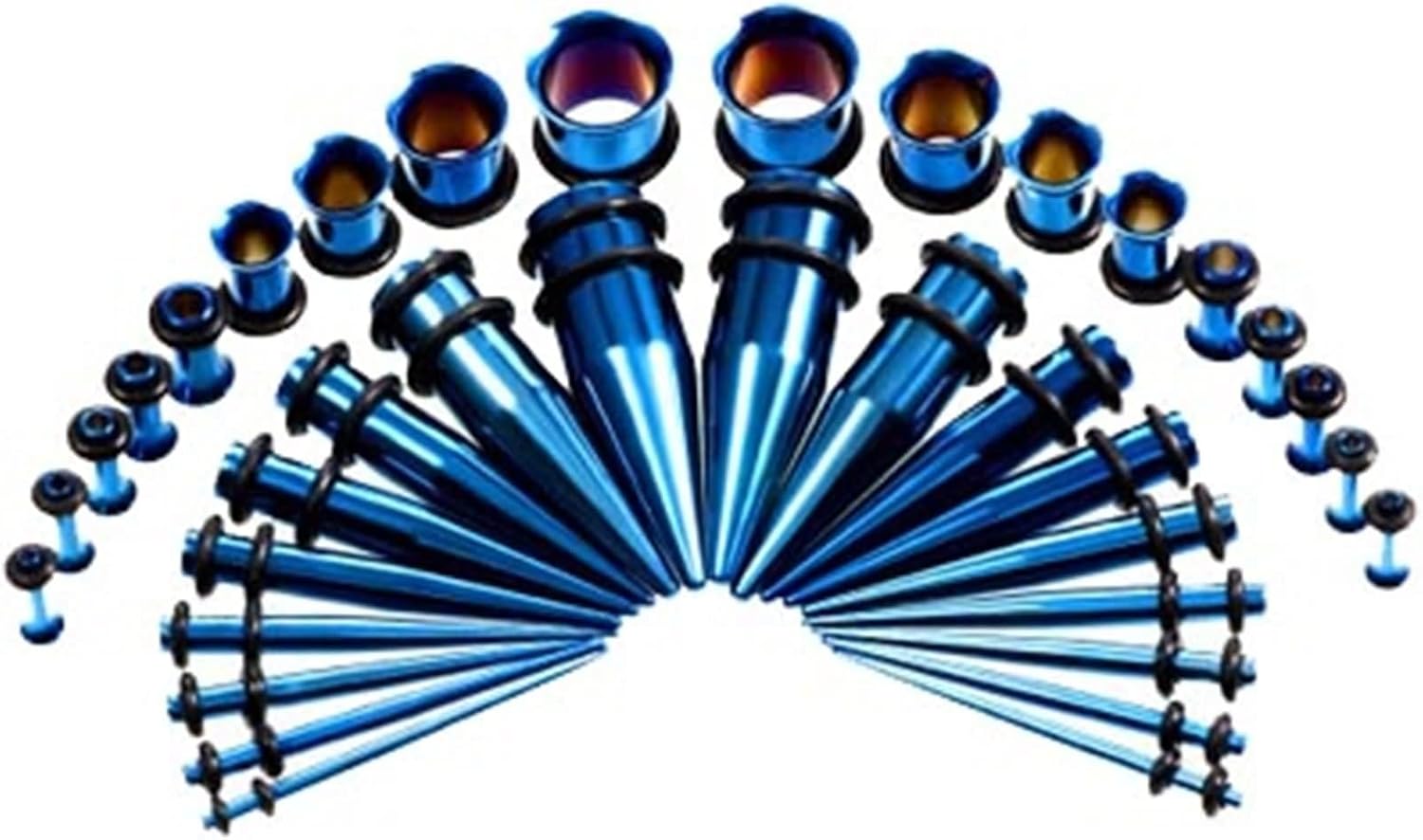 14g-00g Mens Ear Gauges Plugs, Tunnels for Ears Stainless Steel Taper and Tunnels Set Pierced Earrings for Women 36pcs
