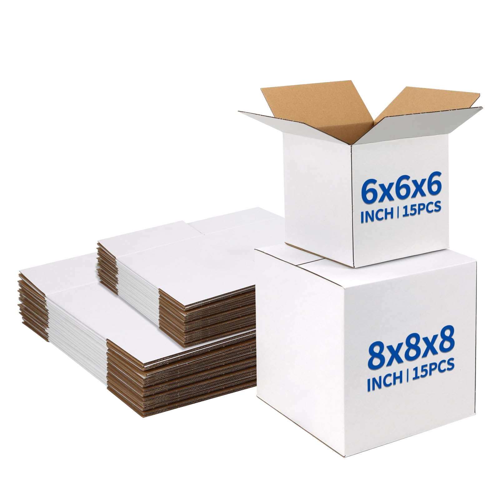 Boîtes d'expédition CRUGLA carton ondulé blanc en lots de 30 pour colis