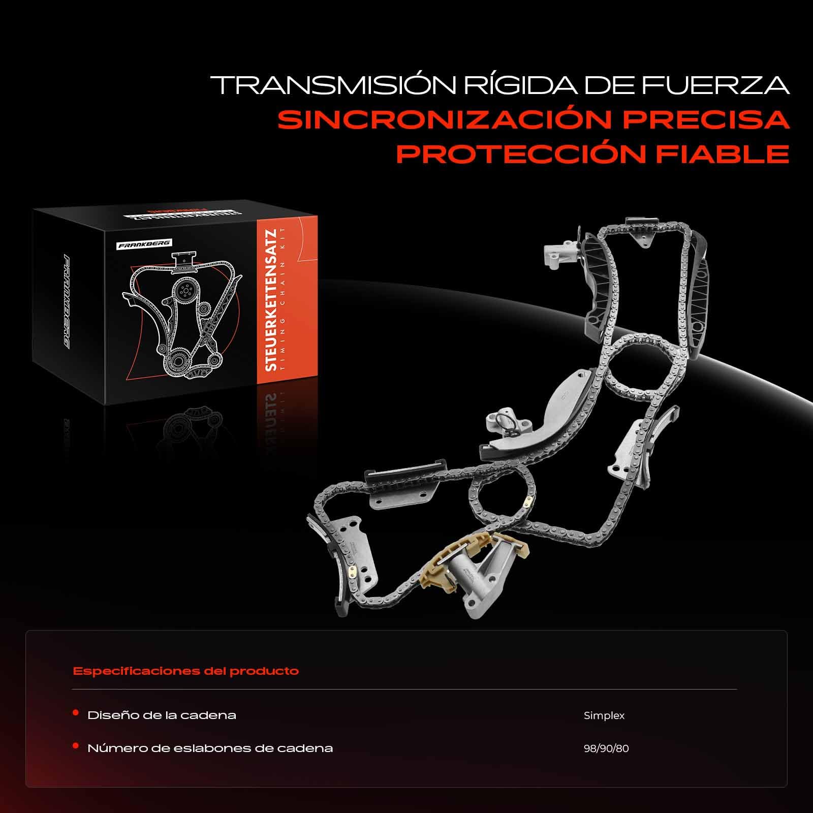 Frankberg Kit de cadena de distribución 23351-4A020 | Compatible con: Caja H-1 A1, Autobús H350, Sorento I JC, H-1 Travel TQ, Plataforma plana/chasis Porter