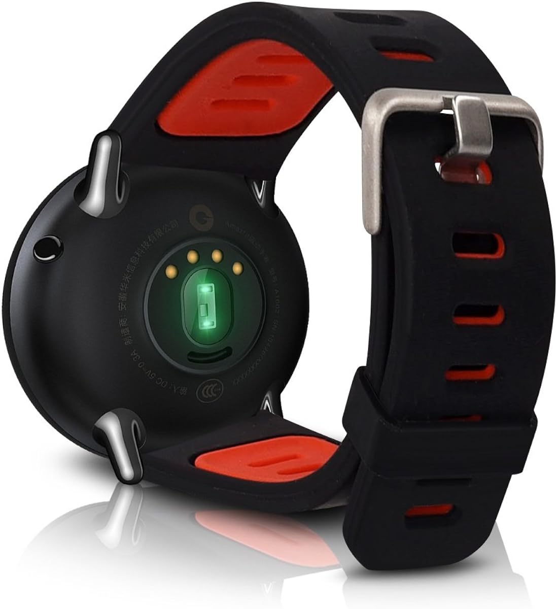 kwmobile Strap Compatible with Huami Amazfit Strap - Replacement Silicone Watch Band - Black