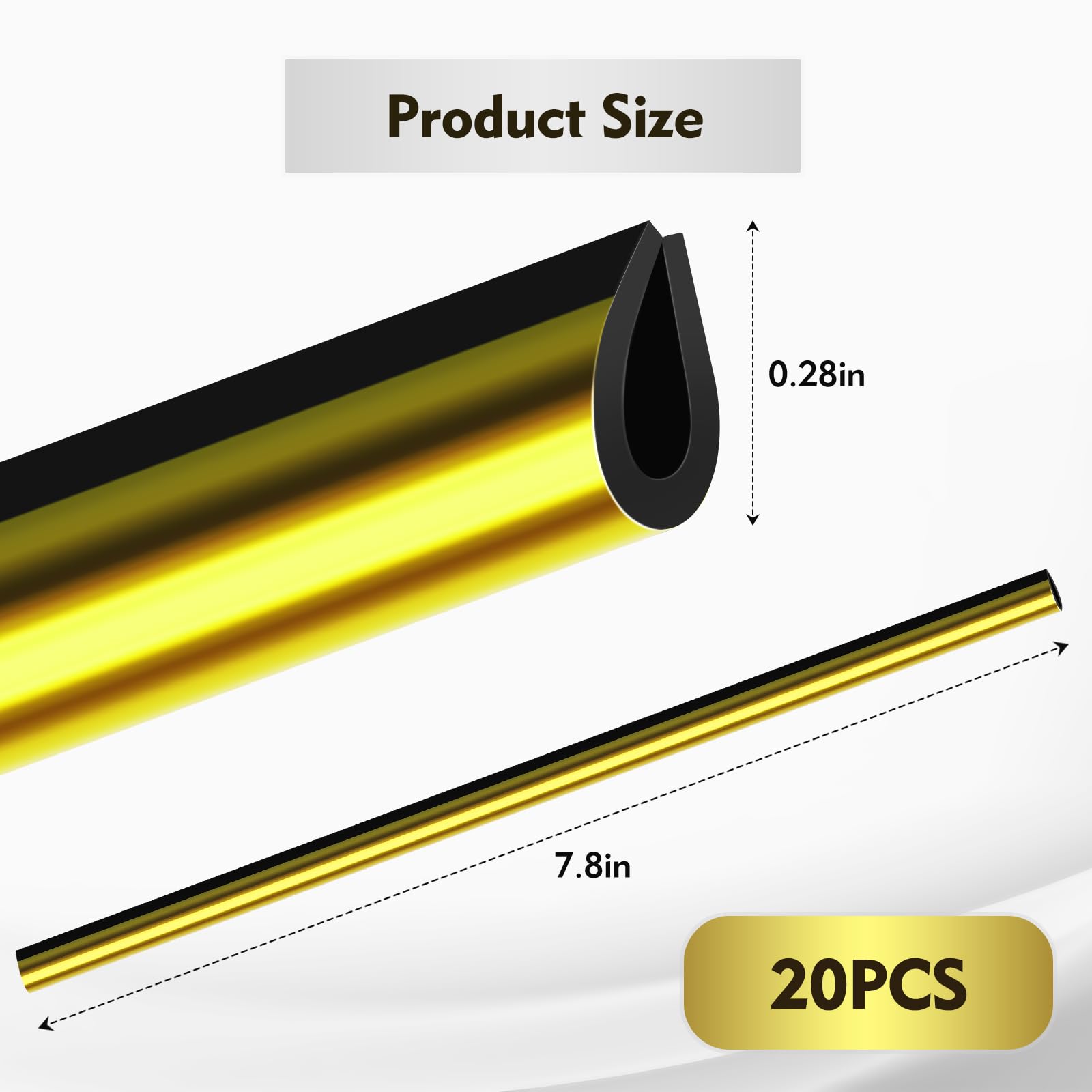 Condition photo showing New/Like New for 20 Pcs Luxury Gold Car Vent Trim, PVC Air Vent Decor Strip, Universal Car Interior Decoration Accessories for AC Outlet