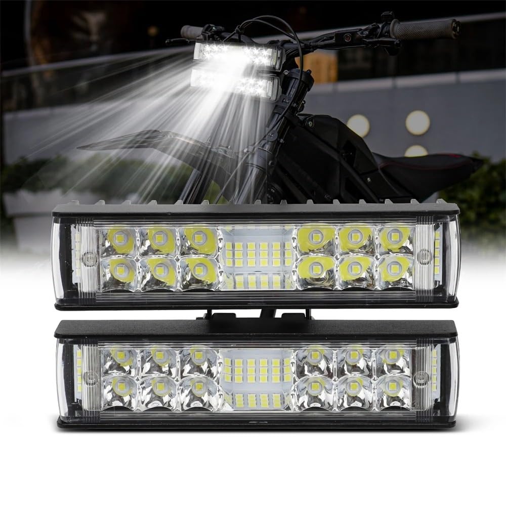 Fanale Anteriore Fari Moto 6500K Plug & Play Sport Head Light 5500Lm Faro Doppio Kit Interruttore Barra Luminosa Per Talaria Per Sting R MX4 Dirt Bike Elettrica