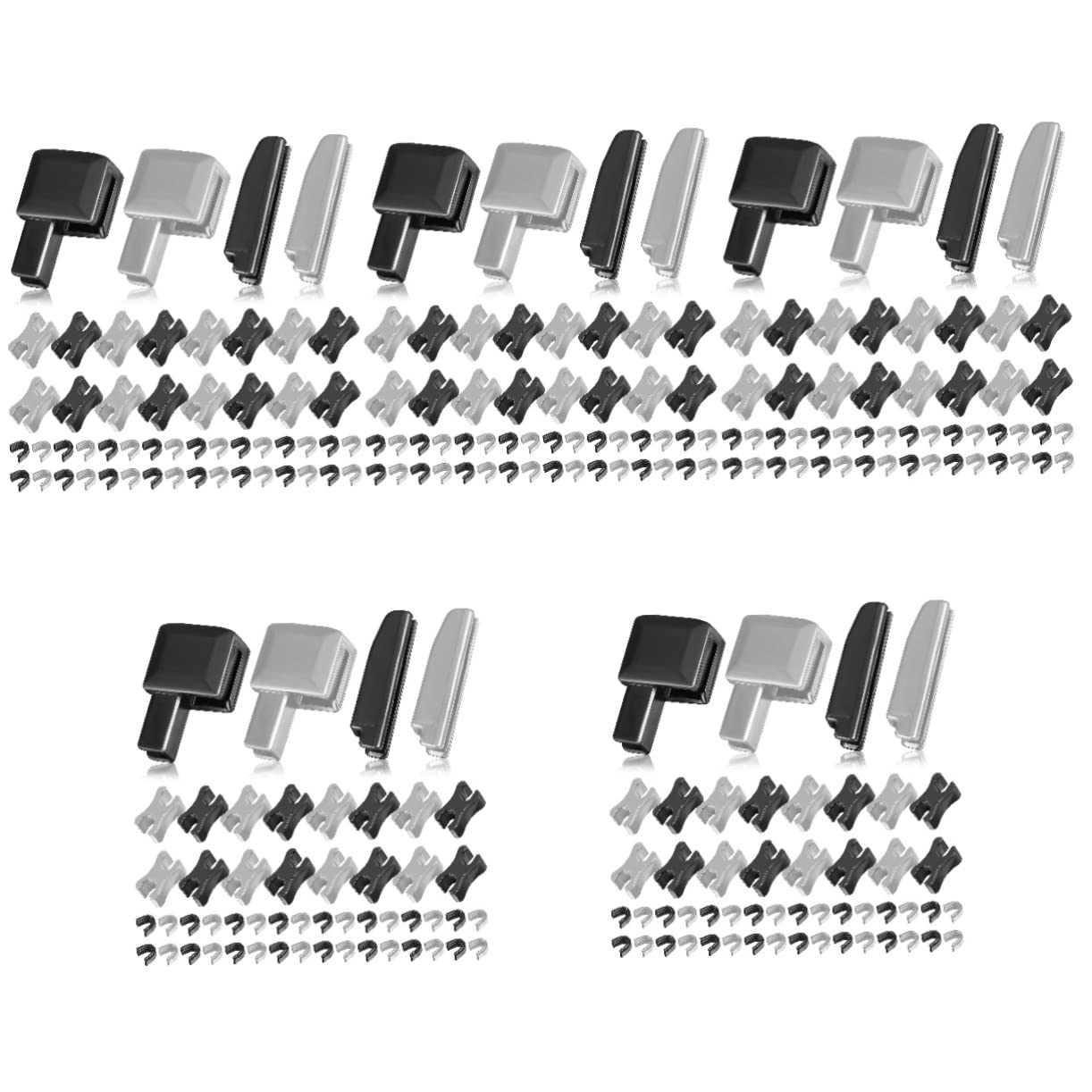 SEWACC 5piezas Kit De Reparación De Cremalleras Accesorios Para Reparar Ropa Chaquetas Jeans Maletas y Mochilas Incluye Paradas y Deslizadores De Metal Fácil Instalación