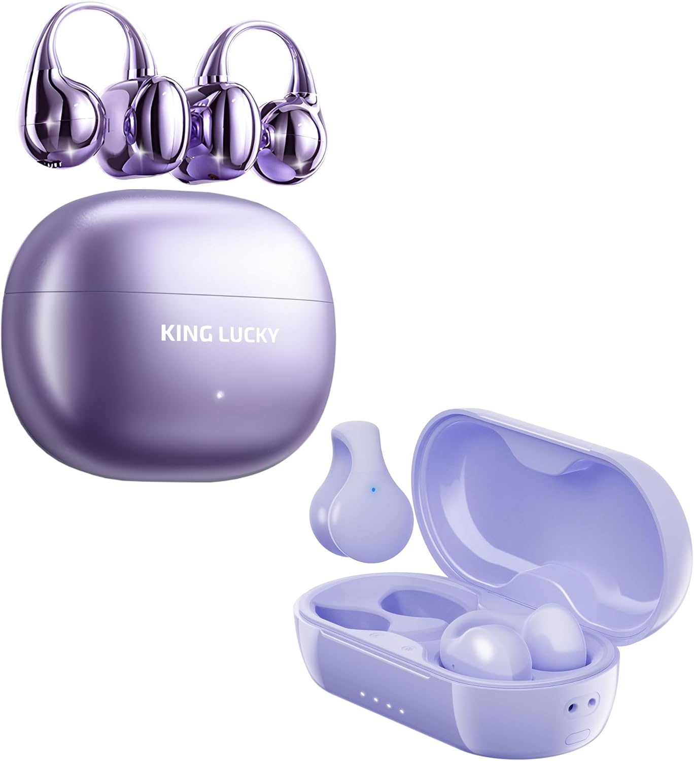 King Lucky Clip-on Earbuds Open Ear Earbuds Wireless Bluetooth, Lightweight Open Ear Headphones