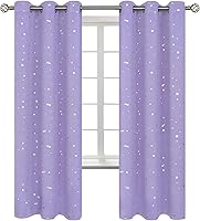 Vista 124 de BGment - Cortinas opacas para dormitorio infantil, con ojales, con aislamiento térmico, estampado de estrellas plateadas, para oscurecer