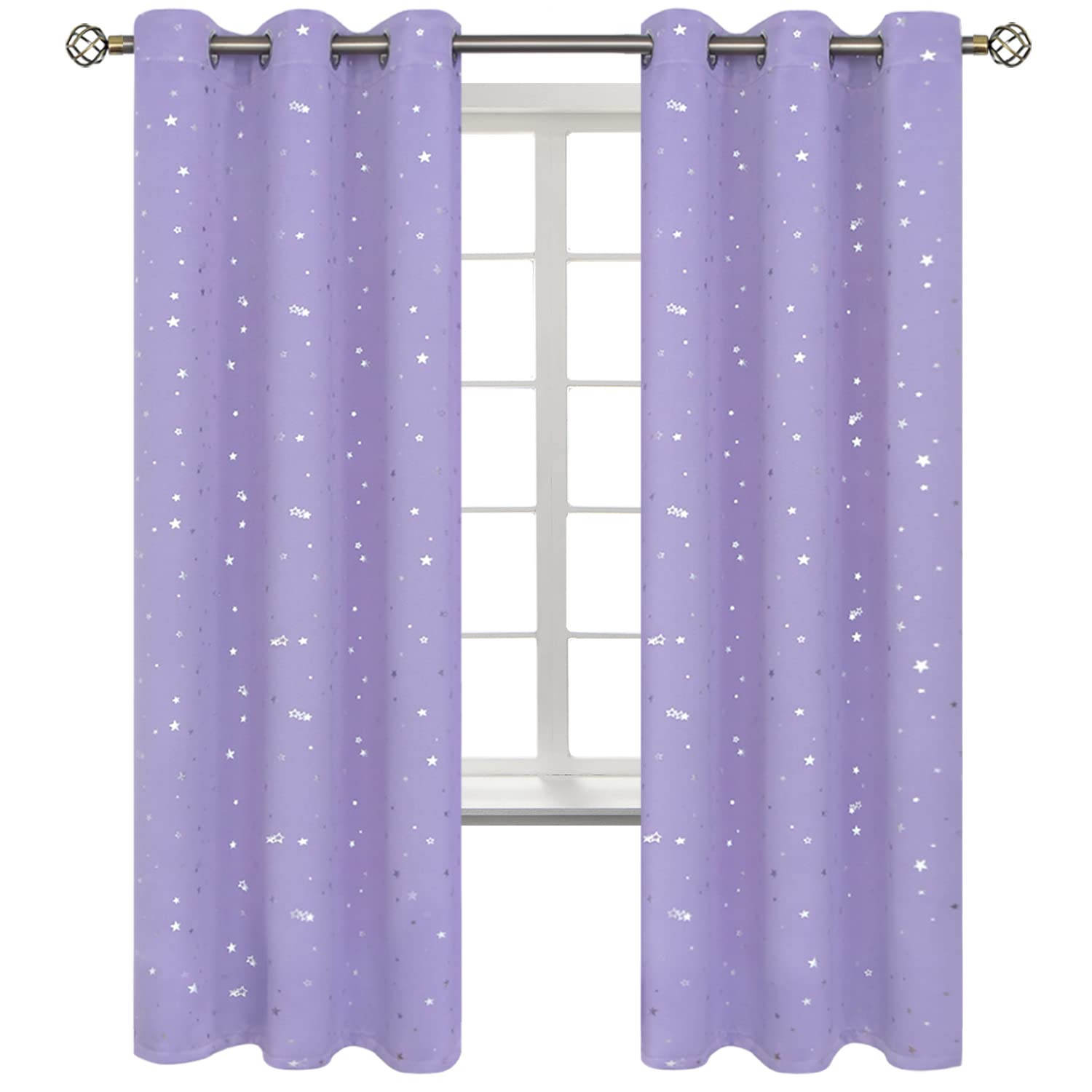 BGment Kids Blackout Curtains for Boys Bedroom 72 Inch - Lavander 2 Panels