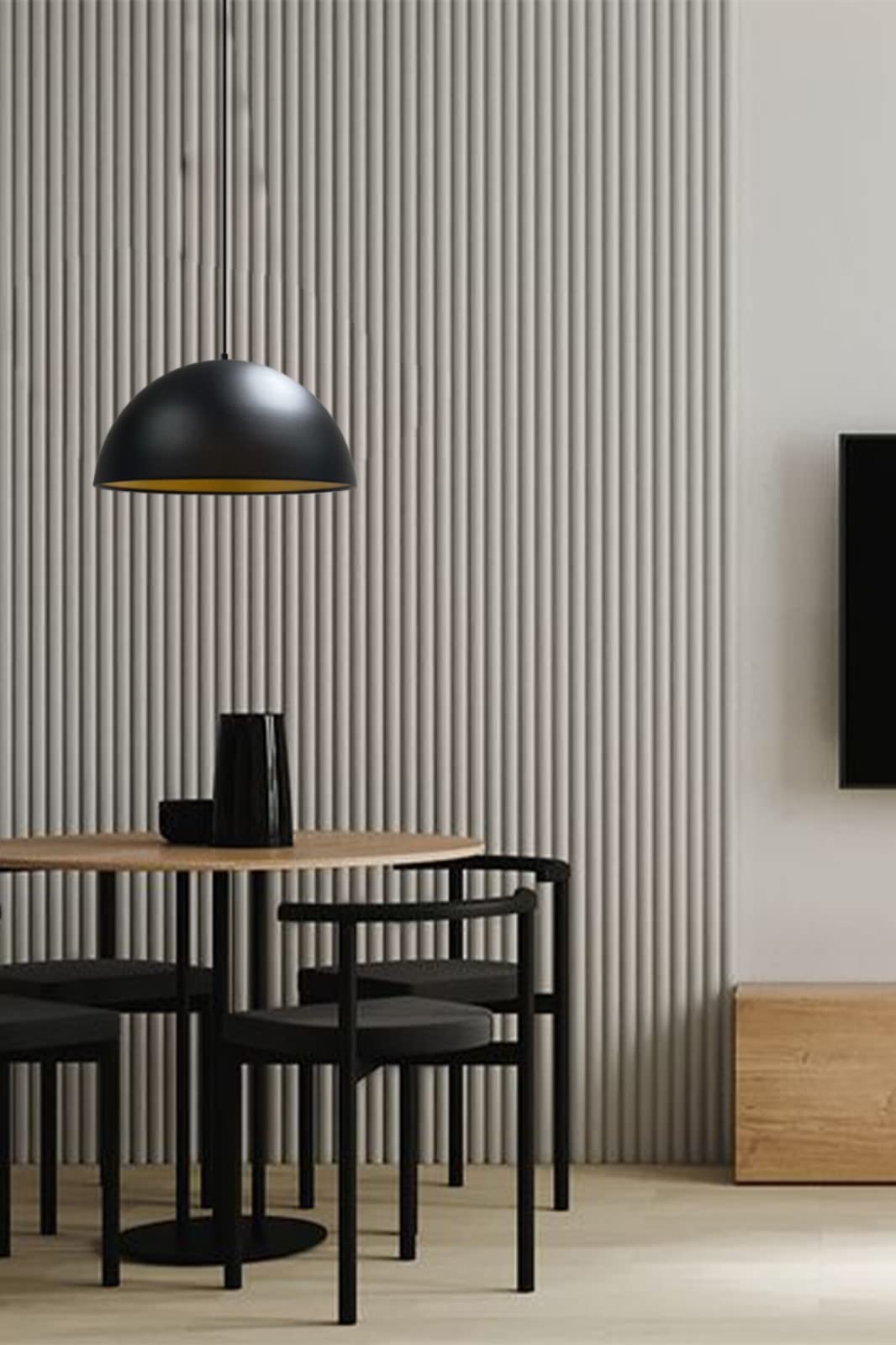 bamyum Lipeo Lampada a Sospensione Soggiorno Ø40 cm E27 Lampada da Pranzo in Metallo Decorativa Cucina Moderna Nero