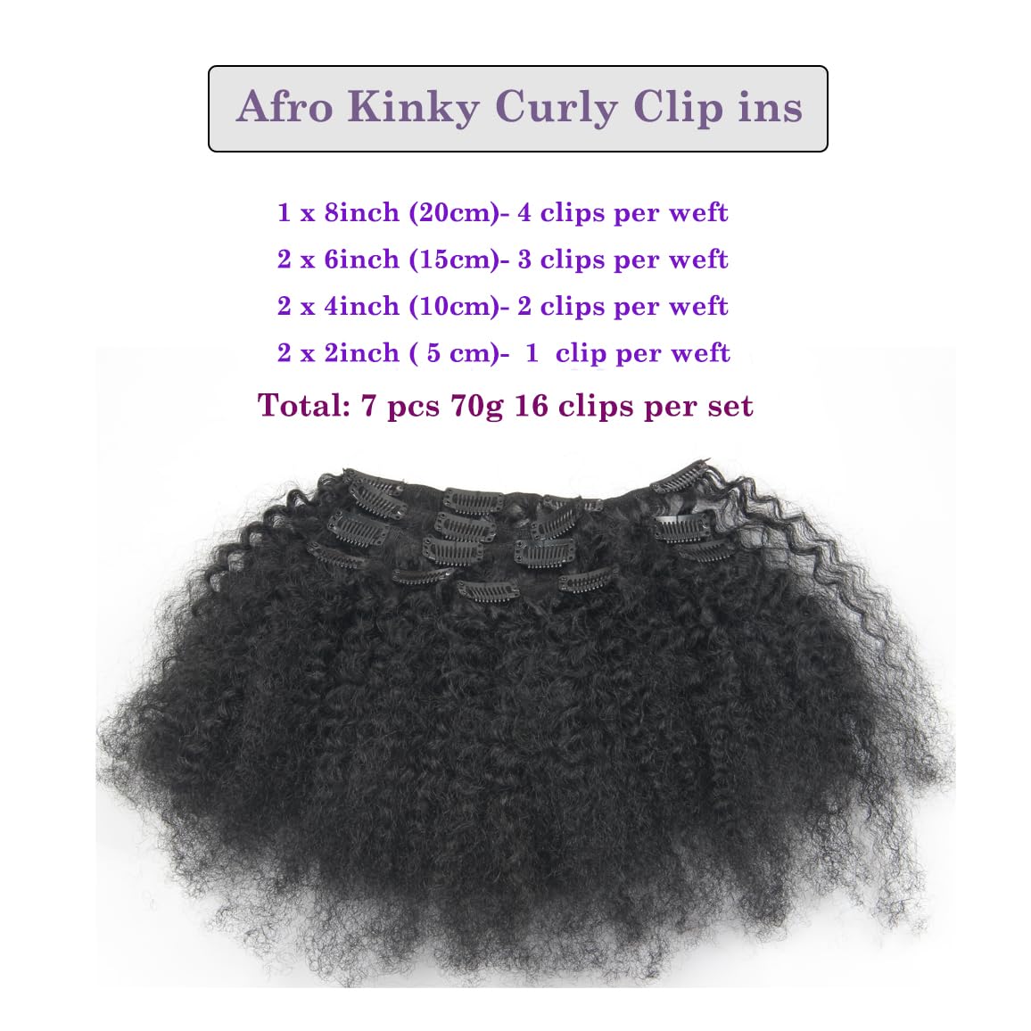 Amazon.com: Kinky Curly Clip in Hair Extensions, 10