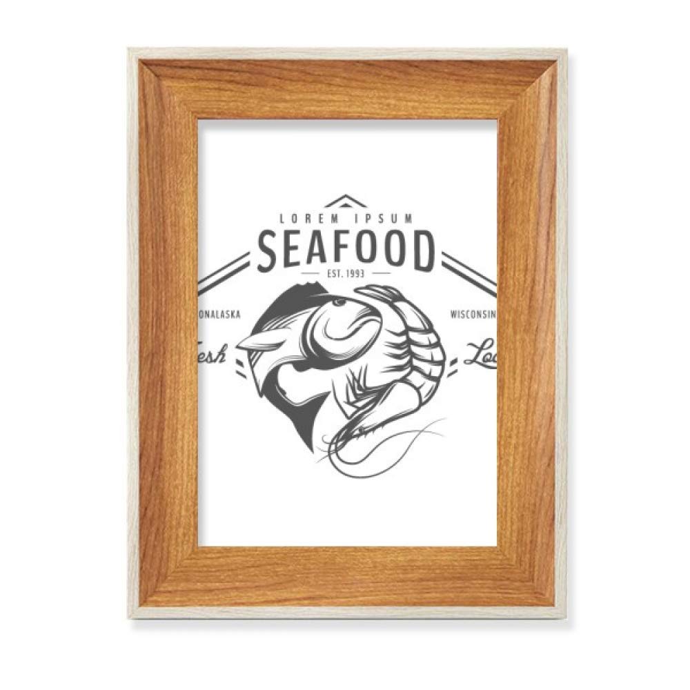Cadre de photo en bois fruits de mer peinture poisson art bureau