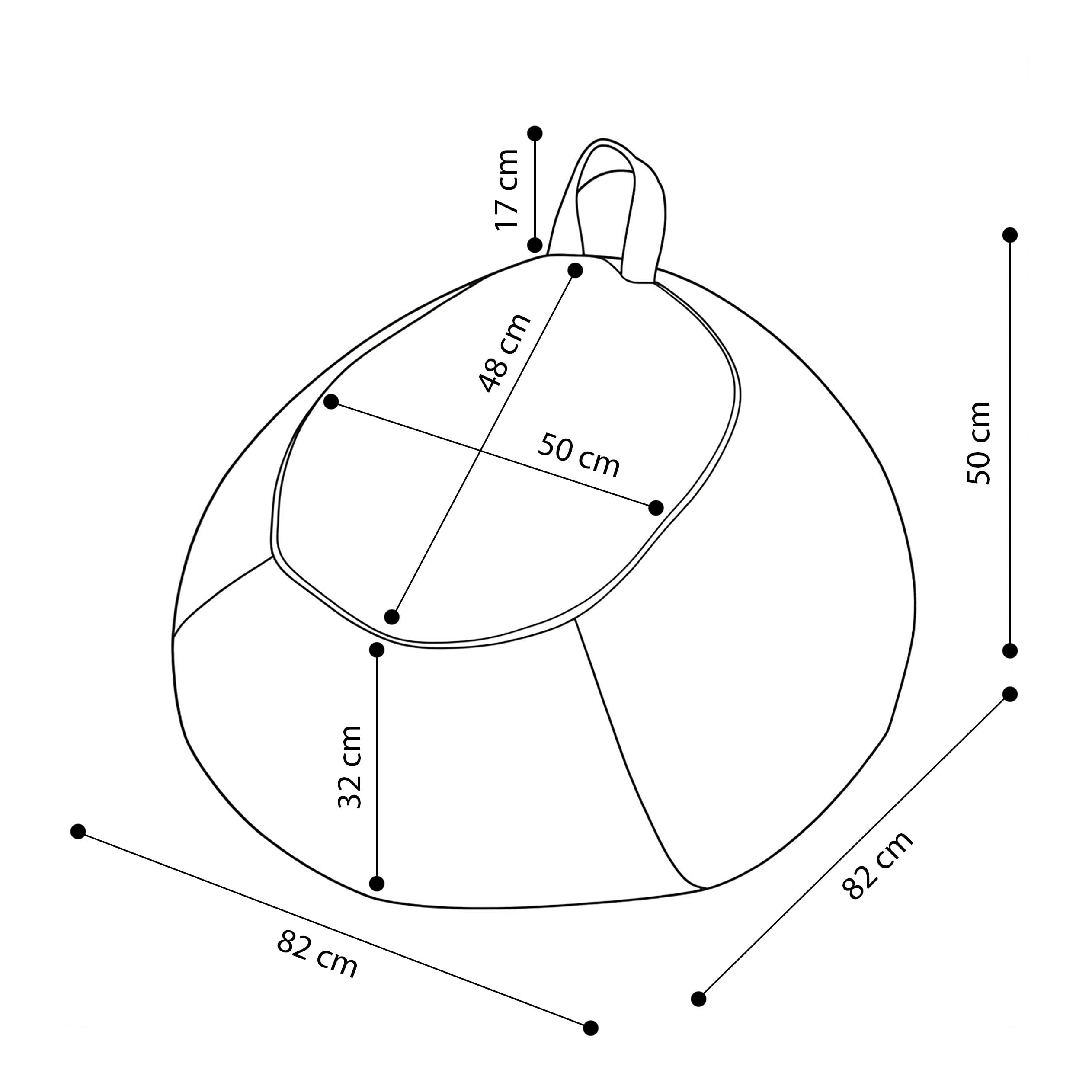 MISIOO Fodera per pouf per bambini per animali di peluche – Contenitore per giocattoli & Bean Bag in un unico – Tessuto a corda, lavabile, con chiusura lampo – Organizzatore per la cameretta dei