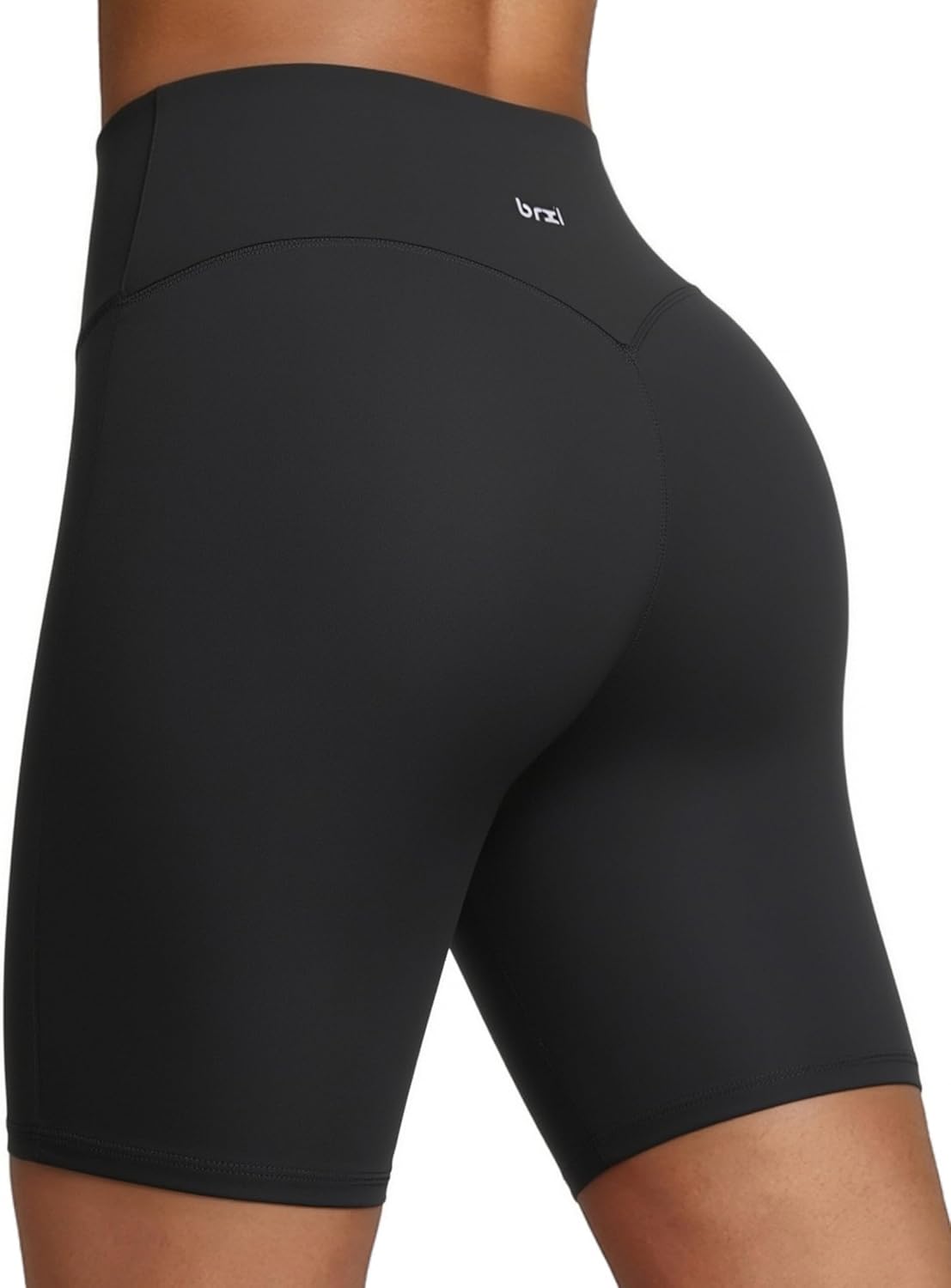 BRXL V Ruched Biker Shorts for Women 8" No Front Seam High Waist Yoga Workout Gym Shorts with Inner Pocket