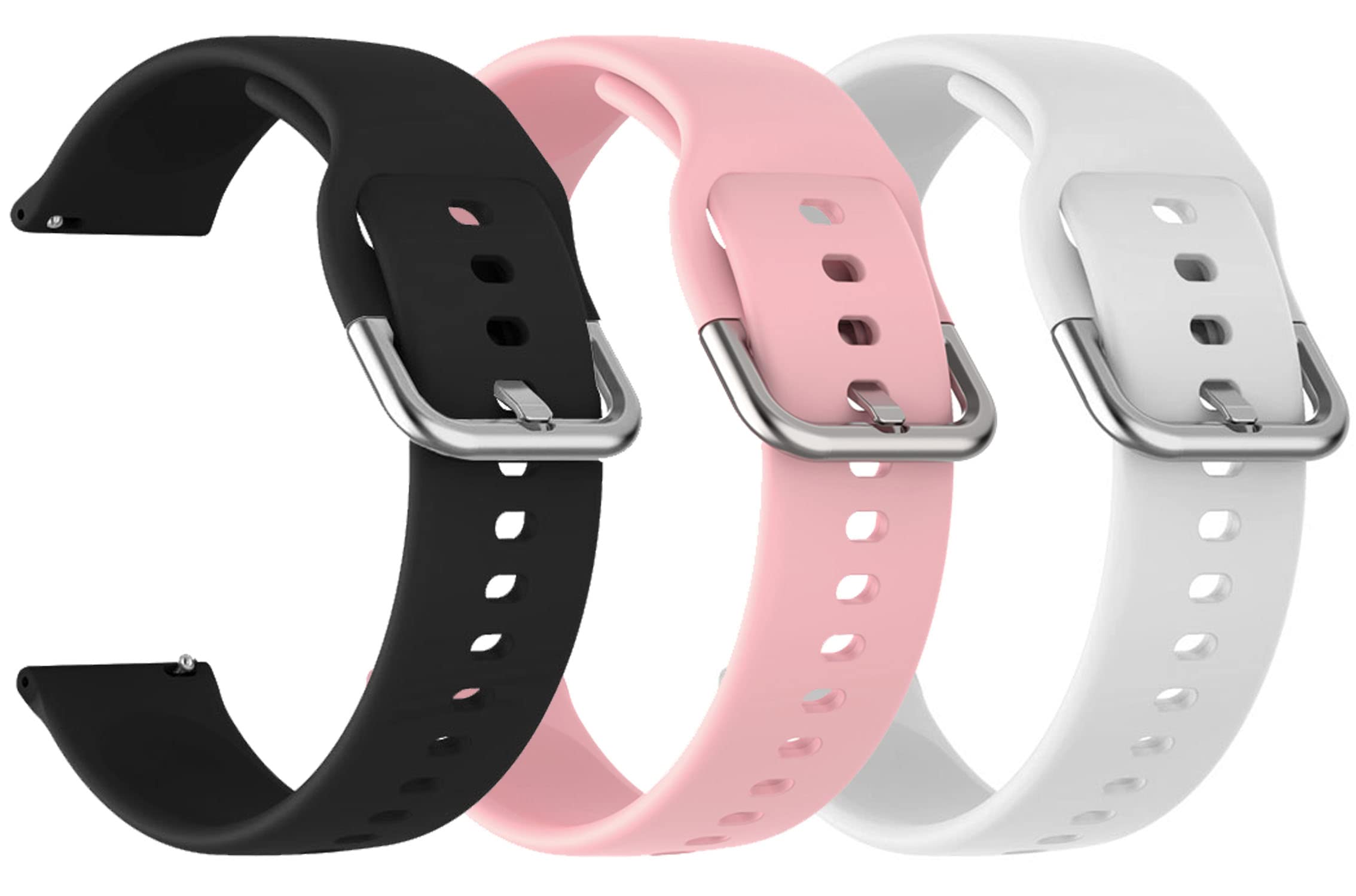AONES 22MM Pack of 3 Silicone Belt Watch Strap with Metal Buckle Compatible for French Connection R7 Watch Strap Black, Light Pink, White (B0BPTFDJFD) Amazon Price History, Amazon Price Tracker