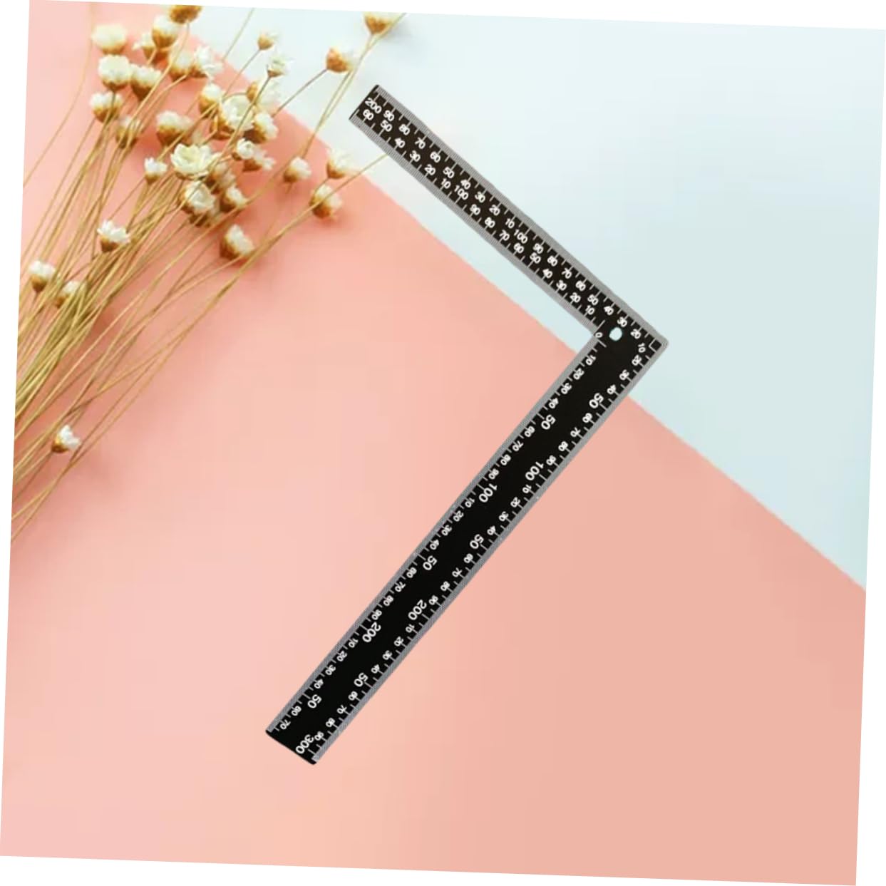Mikikit Professional 1pc L-Square Metal Ruler 90 Degree Angle Ruler for Carpentry DIY Handcraft