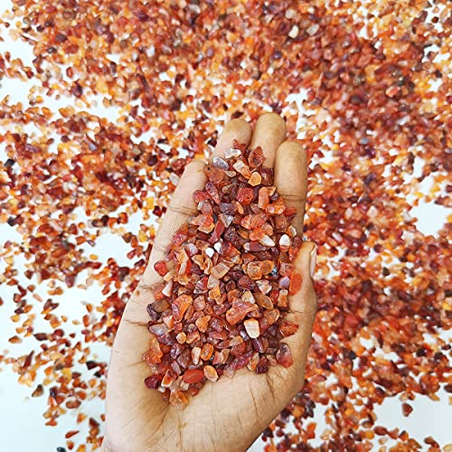 Image of Reiki Crystal Red Carnelian Chips Stone for Vastu Natural Red Carnelian Crystal Chips for Aquarium Home Decor Garden Table Decor Stones Pebble Reiki Gemstones 1 Kg
