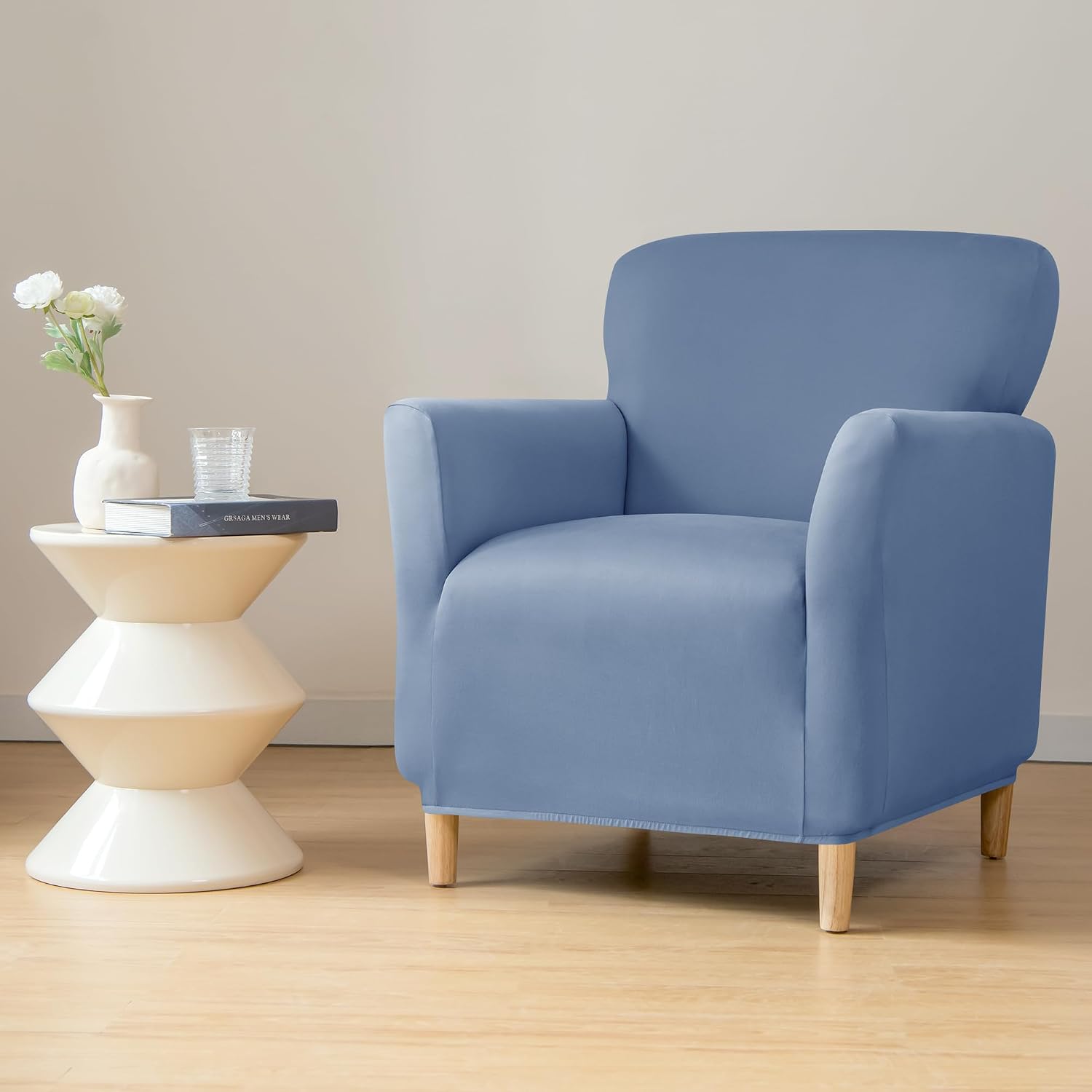 Banquet Armchair Slipcovers Waterproof 2-Piece Stretch Chair Slipcovers with Arms Anti-Slip Armchair Sofa Covers Arm Chair Cover for Living Room Furniture Protector
