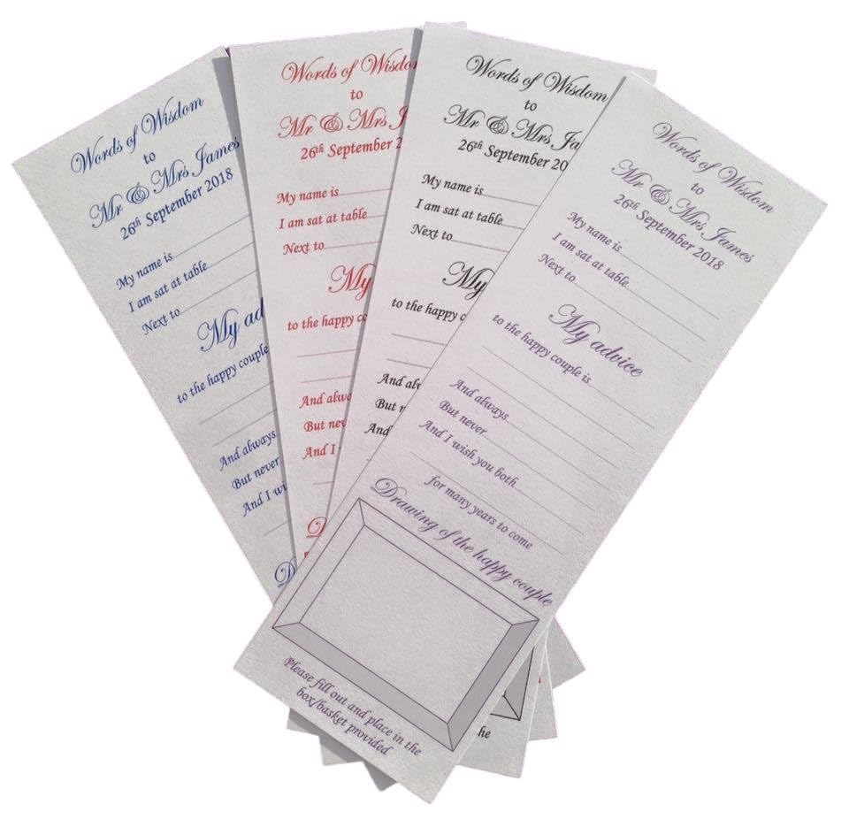 50 x Personalised Words of Wisdom Scrolls Guest Book Mini Favour Wedding Fun (Black, White paper)
