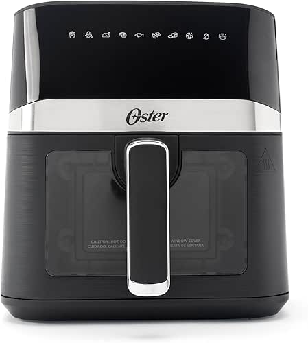 Oster Compact Air Fryer, 4-Quart Digital Airfryer with Window, Easy-to-Use