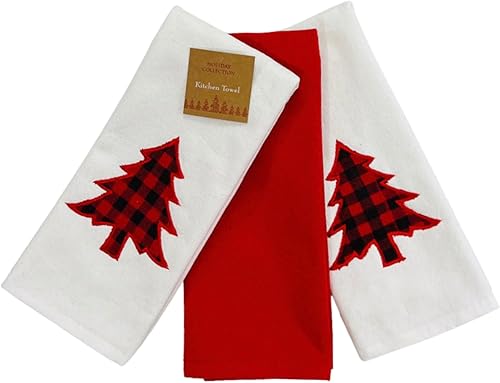 Vista 181 de Serafina Home Toallas de cocina navideñas navideñas: dos muñecos de nieve Be Jolly espiga y un muñeco de nieve bailarín, 3 piezas, tejido plano 100%