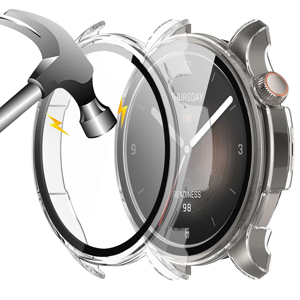 Custodia Rigida + Vetro Temperato Per Amazfit Bip 3 / Bip 3 Pro, Cover In PC Nero Protezione 360°