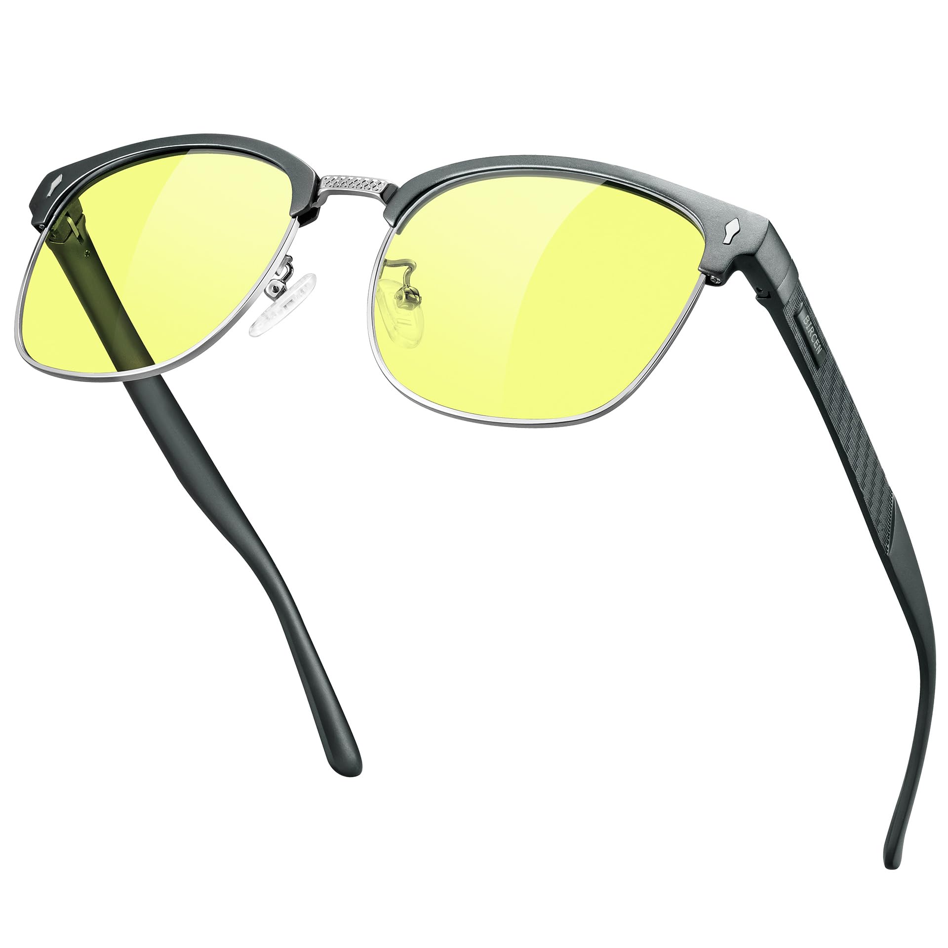 BIRCEN Blue Light Blocking Glasses: Al-Mg Metal Bluelight Computer Clear Glasses for Men Women Anti Eyestrain Office Home