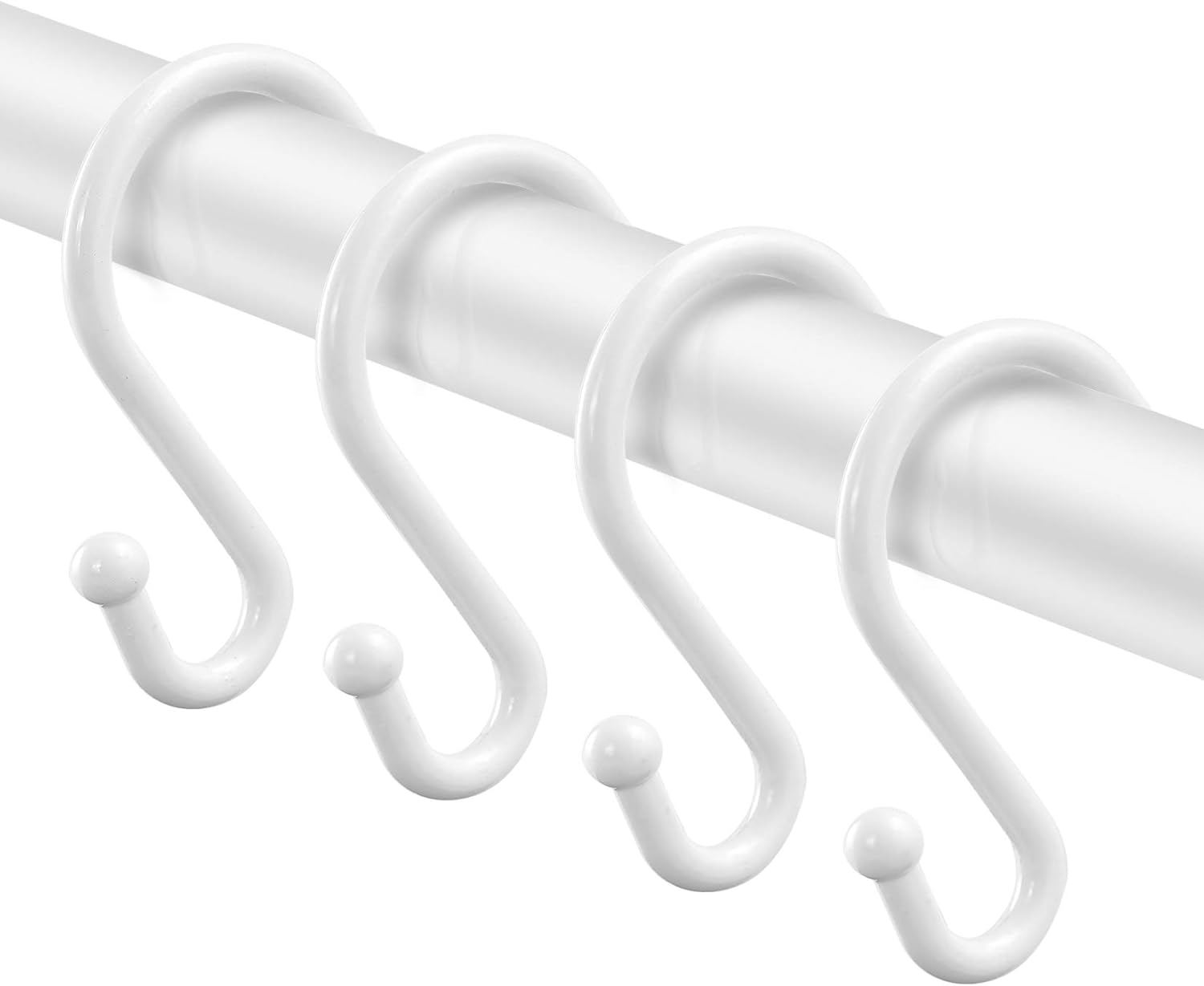 Metal Shower Curtain Hooks，Set of 12 Rings，Rust Resistant S