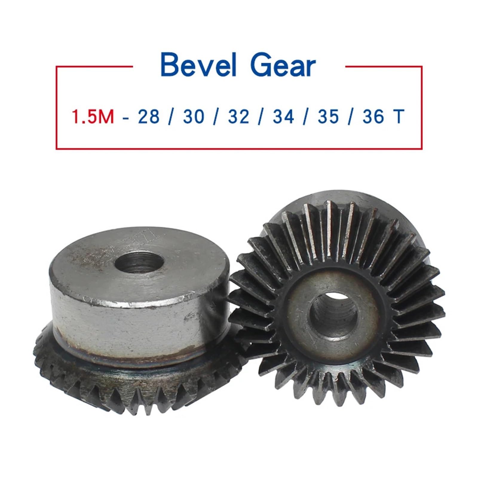 Bevel Gear Pinion Hardware Mechanical Bevel Gear 1.5M28T/30T/32T/34T/35T/36T Gear 90 Degrees Meshing Angle Carbon Steel Transmission Ratio 1:1 Transmission Parts(35 Teeth)