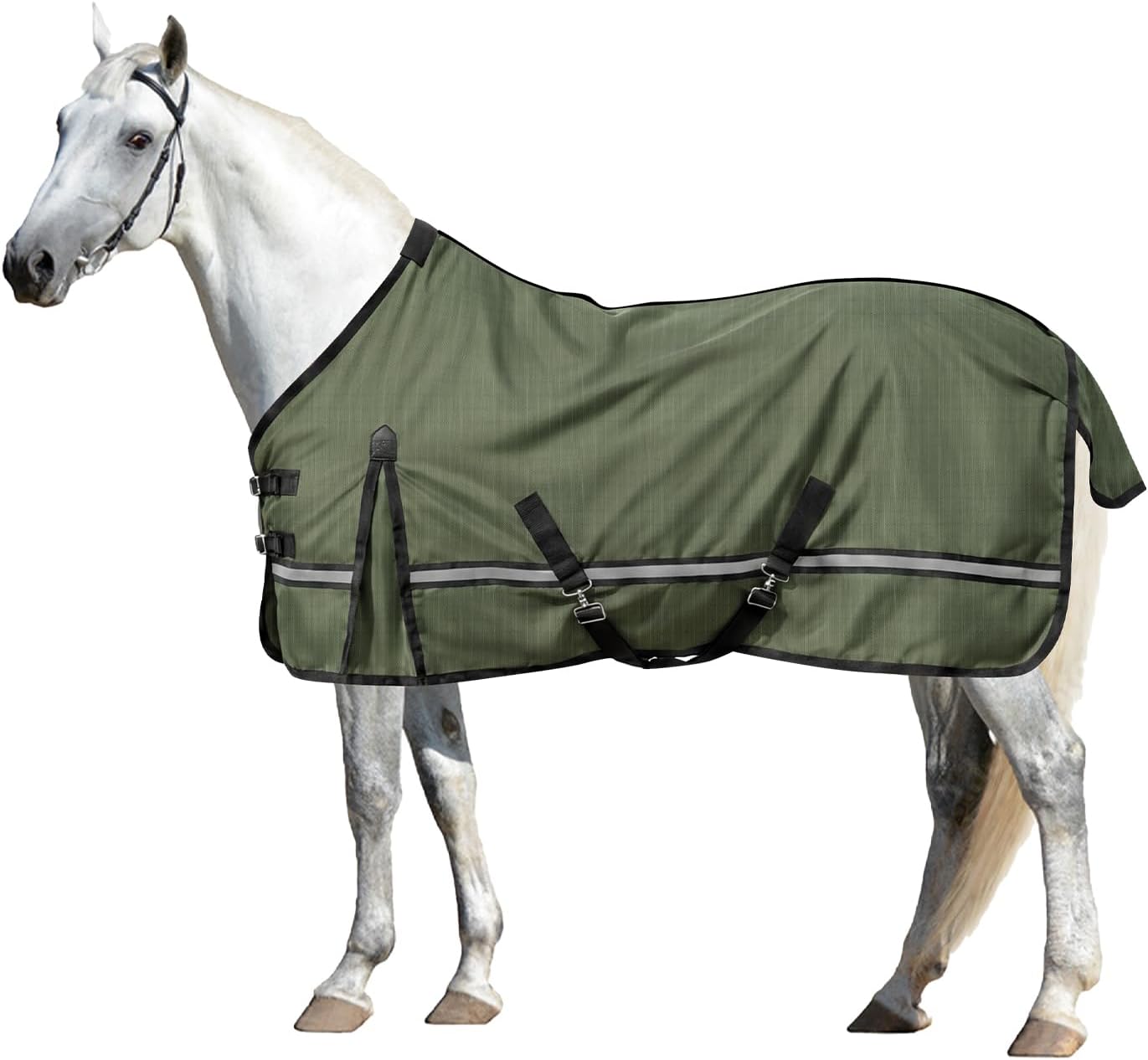 Horse Turnout Blanket, Waterproof Rain Sheet, 600D Oxford, Breathable Mesh Lining, Lightweight All-Weather Protection, 75IN