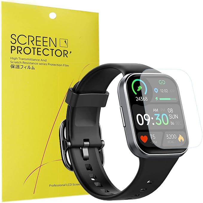 Compatible for Nerunsa Smart Watch Screen Protector, [6 Pack] Full