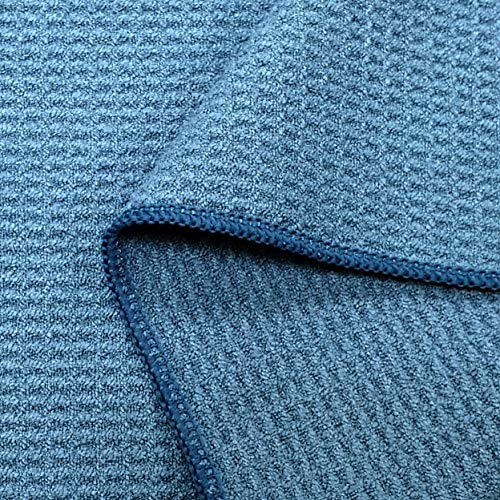 Polyte Premium Microfiber Kitchen Dish Hand Towel Waffle Weave 12 Pack (16X28 In, Dark Blue, Gray, Off White) #TOP4