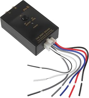 PH-2 Car Audio Speaker Wire to RCA Line Output Converter 2 Channel High to Low Converter with Delay Function for Adding Amplifier Subwoofer to Stock Stereo