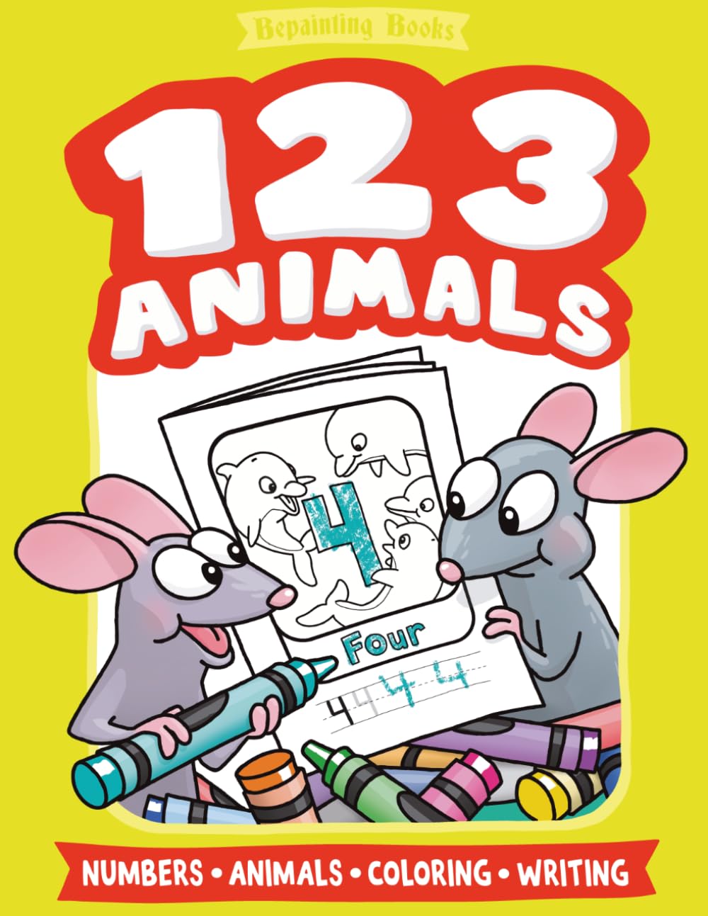 123 Animals: A Number Coloring Book (ABC & 123 Animals)