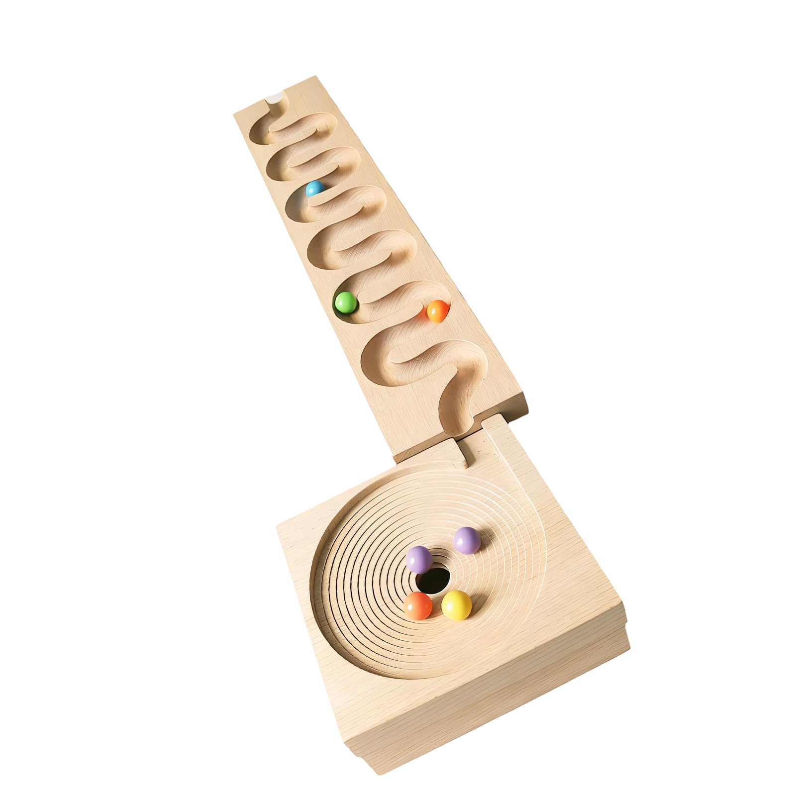 Holz Kugelbahn Spielzeugset, pädagogische Bausteine ​​für Kinder, frühes Lernen und sensorische Entwicklung, pädagogisches Holzbahn Spielzeug für Kinder