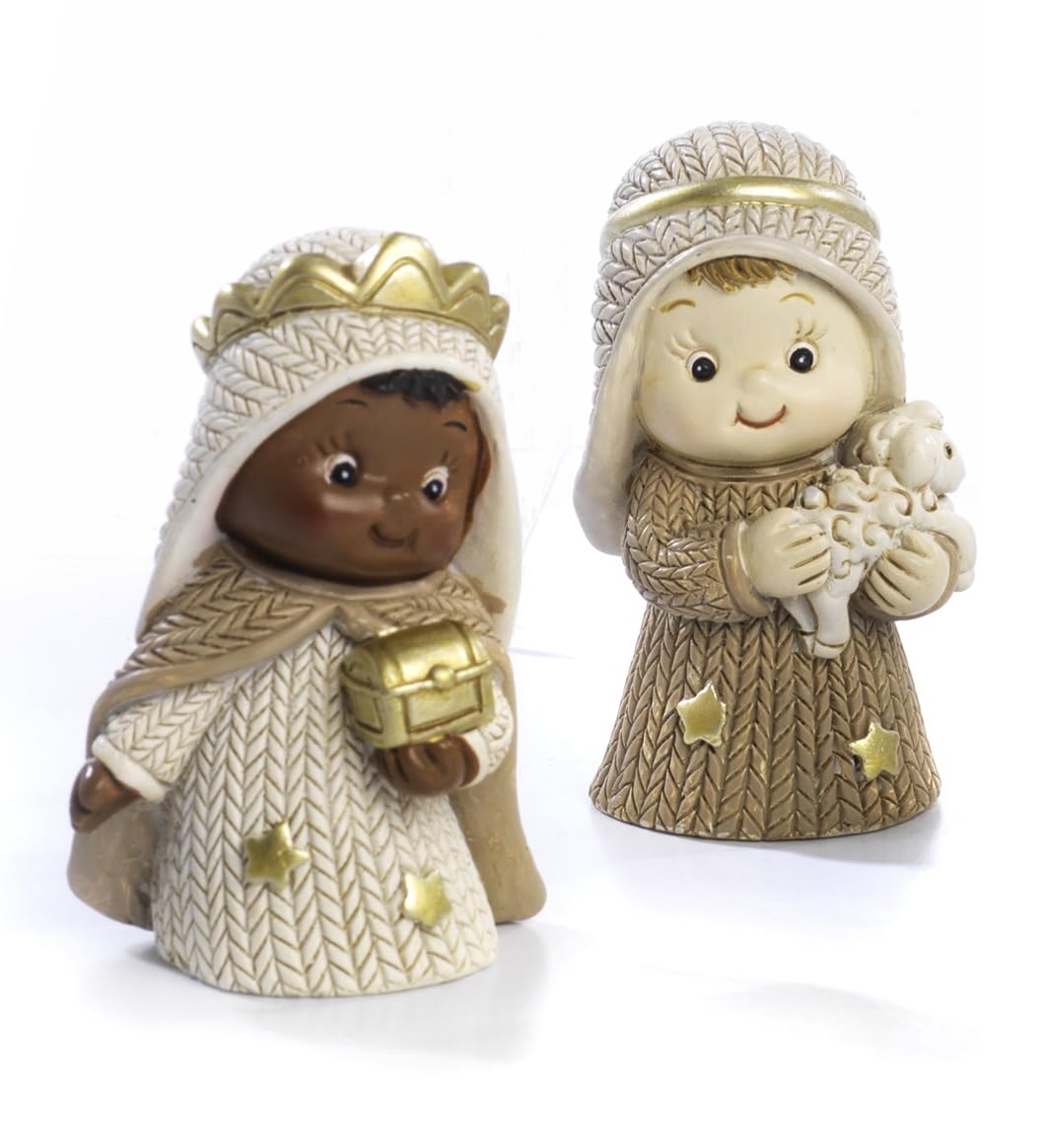 Paben - Juego para pesebre completo, niños de resina, 10 personajes de 5,8 cm.