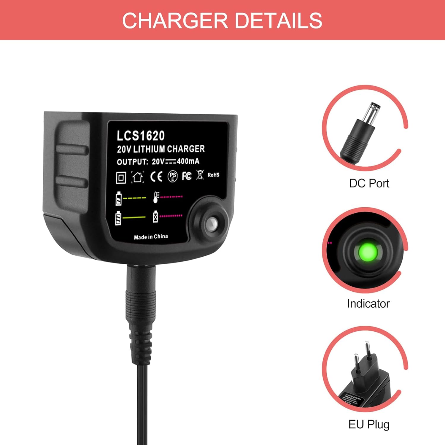 LBXR20 20V Lithium Battery with Charger Replace for Black and Decker 20V MAX LBXR20 LB20 LBX20 LBXR2020-OPE LBX4020 Battery and Charger - Image 7