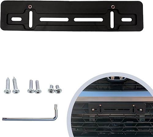 Soporte de placa de parachoques delantero para Honda | Juego de soportes de placa con 4 tornillos únicos y kit de llave, kit de montaje de etiqueta