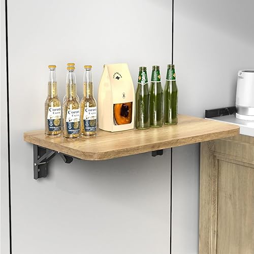 Miniatura 5 de Mesa plegable montada en la pared, escritorio plegable montado en la pared para espacios pequeños, escritorio, oficina, hogar, cocina, mesa de