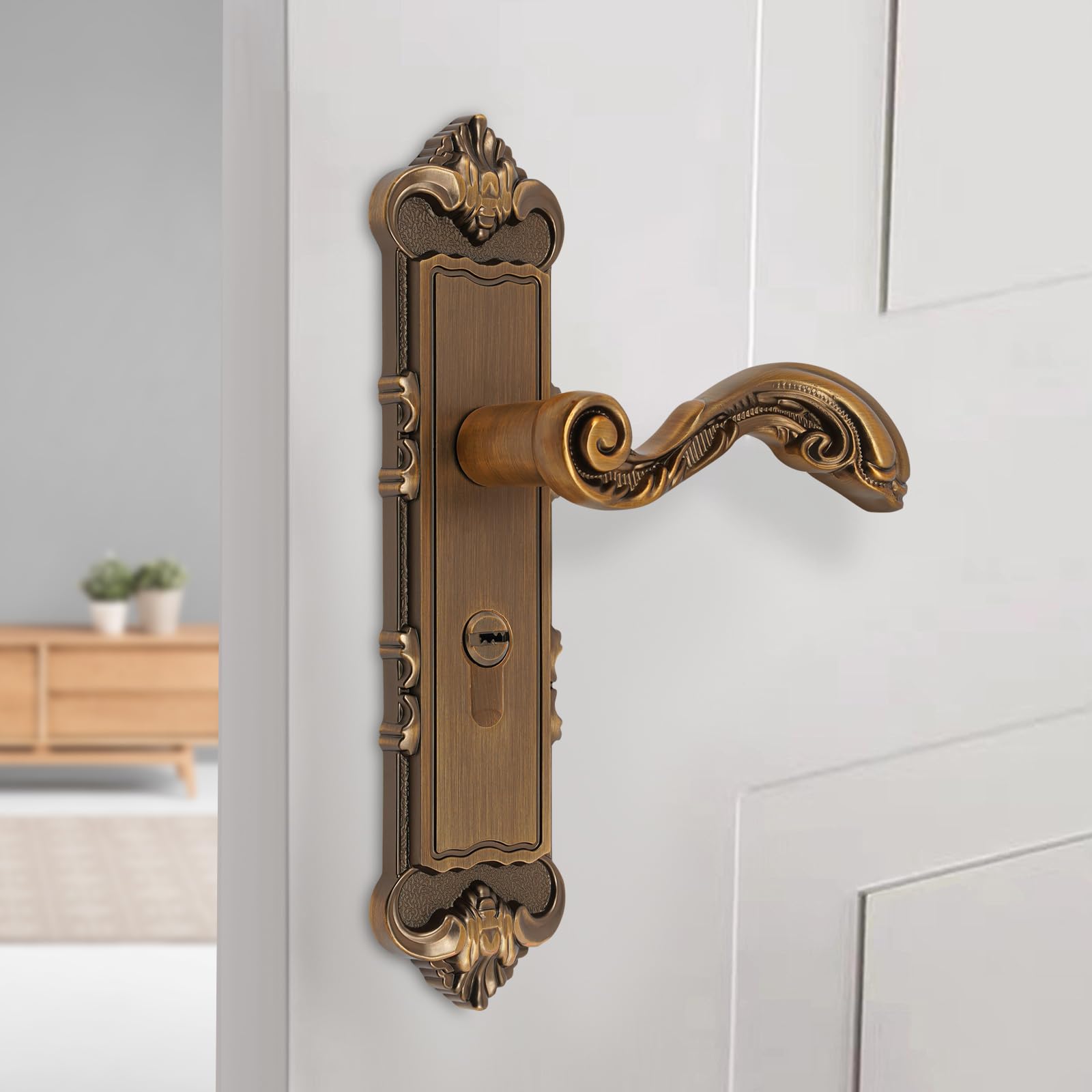 Serratura per porta in stile europeo, Con Maniglia Serratura Cilindro Antico Bronzo Colori Per Il Soggiorno Camera Da Letto Porta