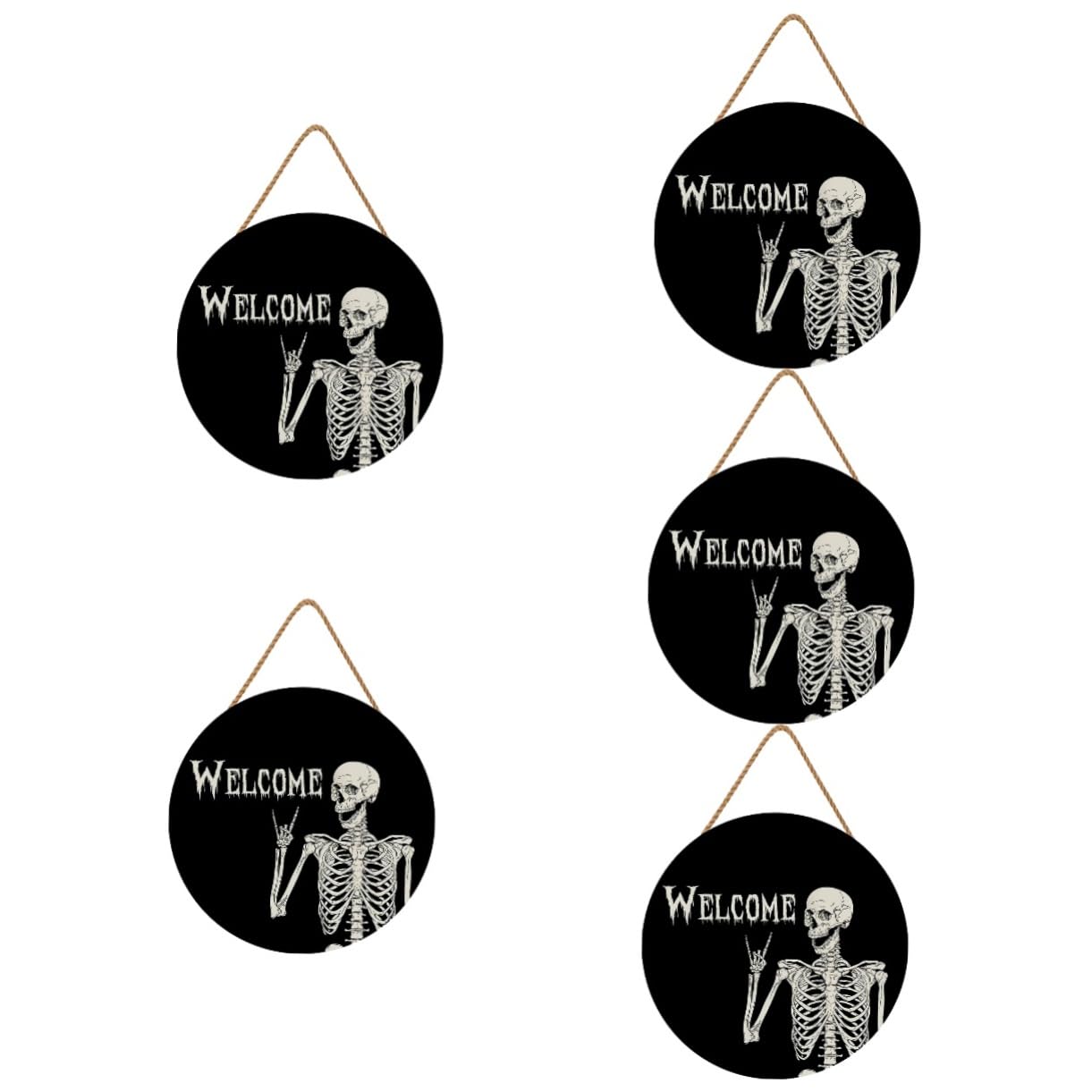 IMIKEYA Lot De 5 Pendentifs Décoratifs en Bois pour Porte Dentrée 30 5 X 35 6 Cm Décoration Festive pour Halloween