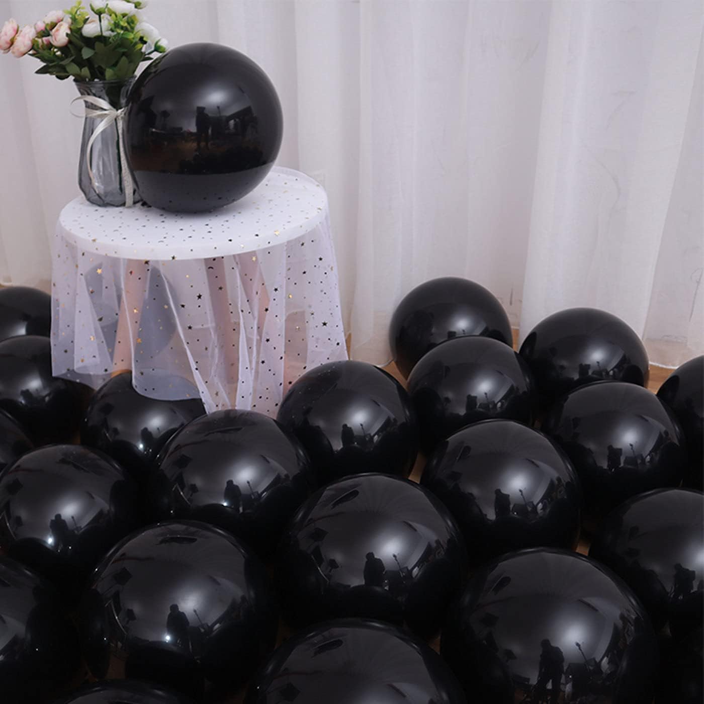 Yiran Schwarze Pastell-Luftballons 30 Stück – 12,7 Cm, Latex, Mit Band Für Partydeko