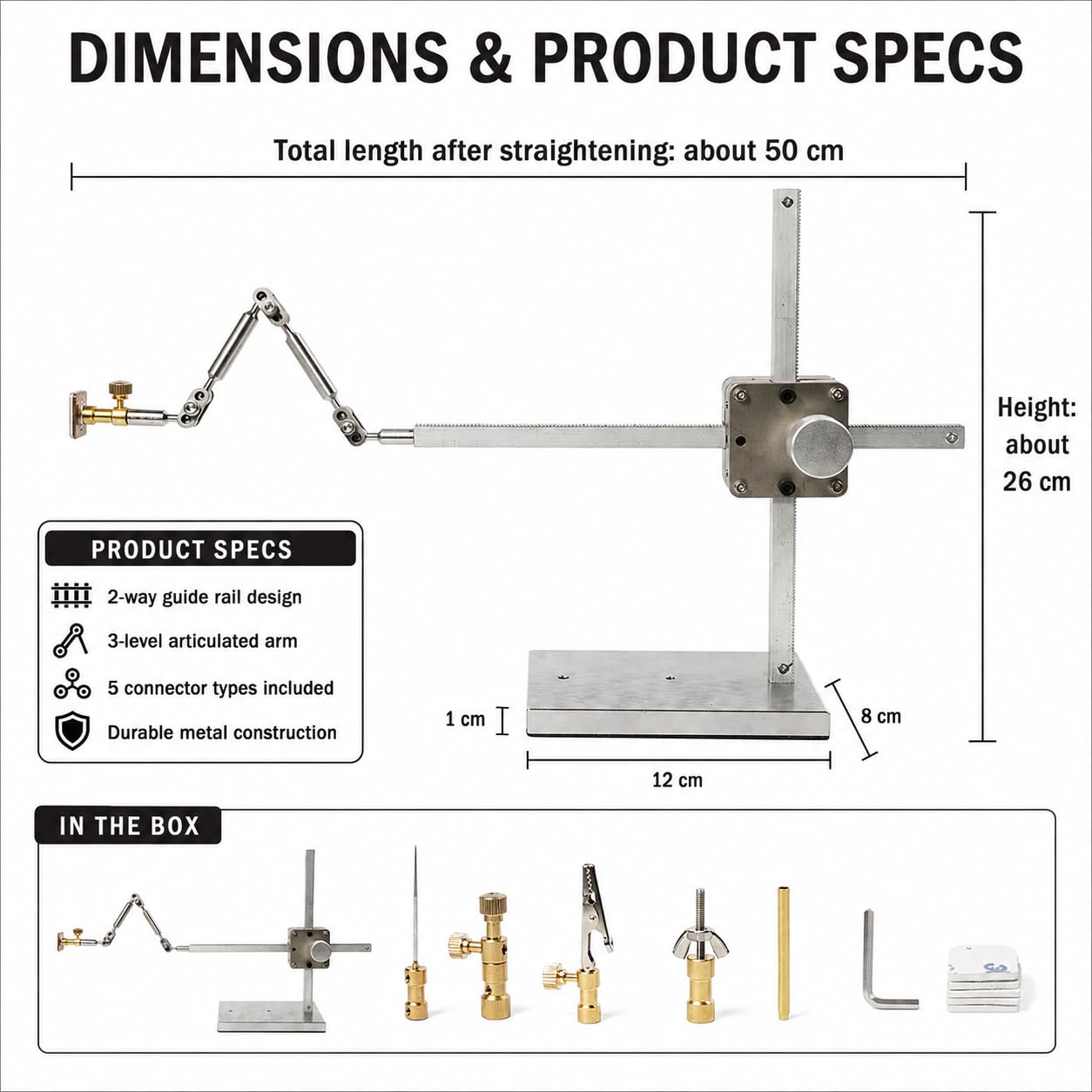TsoLay Kit di Armature per Stop Motion con 5 Connettori per Animatori, Rigging E Avvolgitore per Animazione Stop Motion, Time-Lapse, Fotografia di Prodotti E Progetti Creativi. 26CM