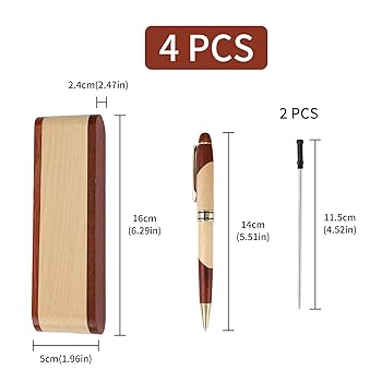 Amazon | Hileyu ボールペンギフト フル木製ボールペンセット